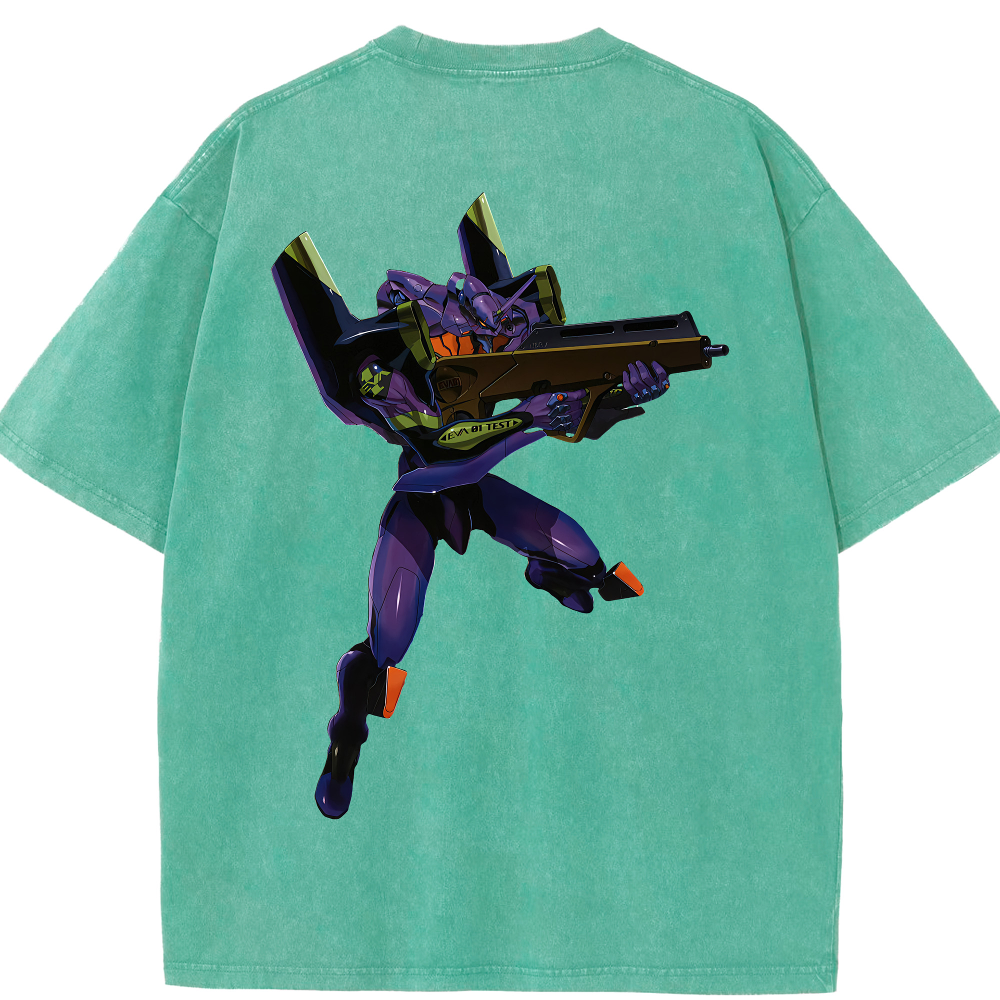 （画像用） EVA 新世紀エヴァンゲリオン 綿100% ヴィンテージ風 半袖Tシャツ（背面プリント）